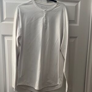 BYLT Basics White Long Sleeve Henley